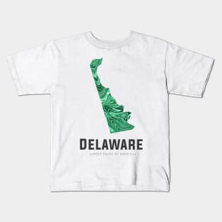 Delaware state map abstract green Kids T-Shirt